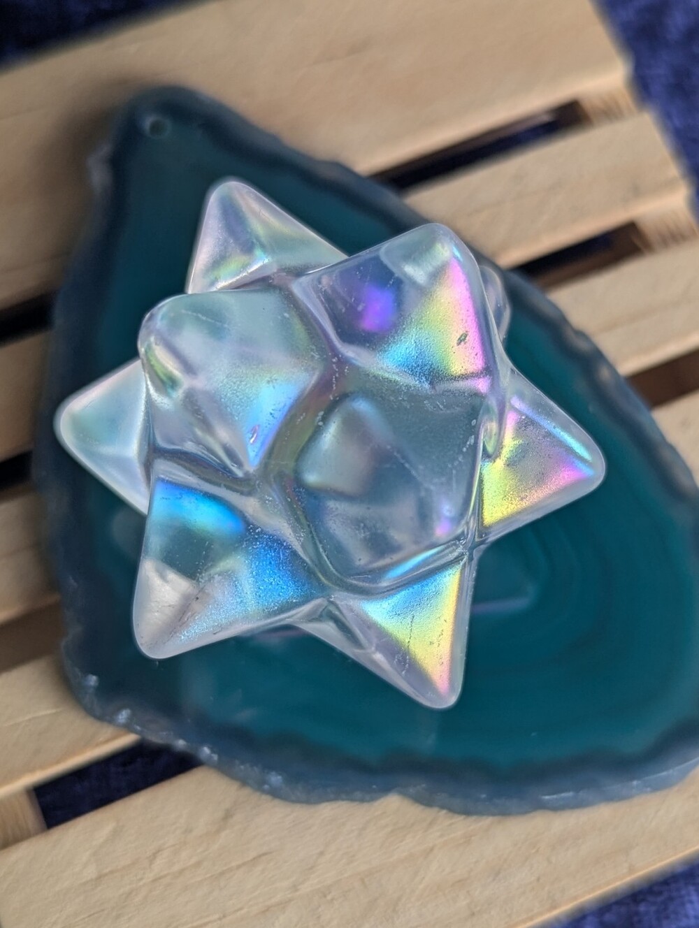 Angel Aura ✡️ MERKABA STAR ✡️ Clear Quartz Titanium Crystal decor gift